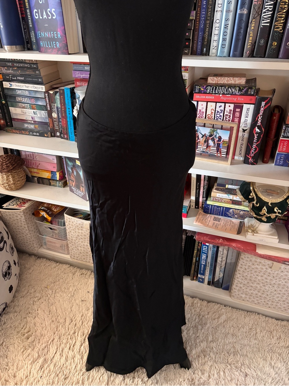 wild fable Black Maxi Skirt - Sleek Full-Length Silhouette